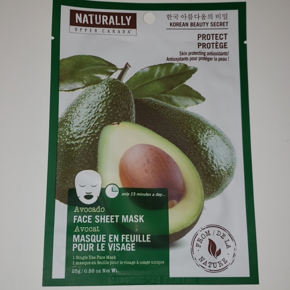 Naturally Upper Canada Single Use Face Sheet Masks - Avocado - Picture 4 of 11